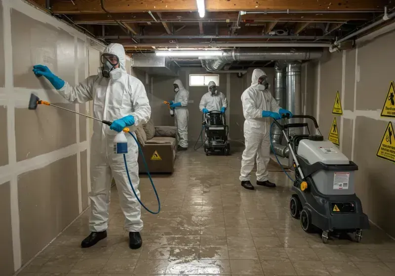 Basement Moisture Removal and Structural Drying process in Eastland County, TX